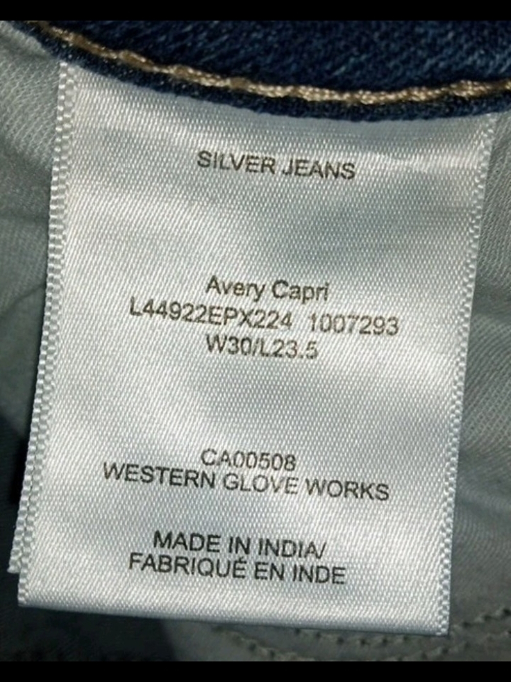 Silver Jeans Avery Capri Women’s 30 Blue Selvedge - Picture 12 of 13